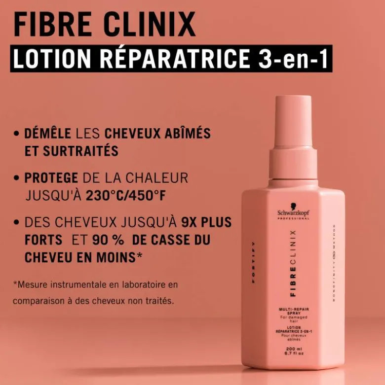 Lotion réparatrice 3-en-1 Fibre Clinix - Cheveux abîmés / 200ml