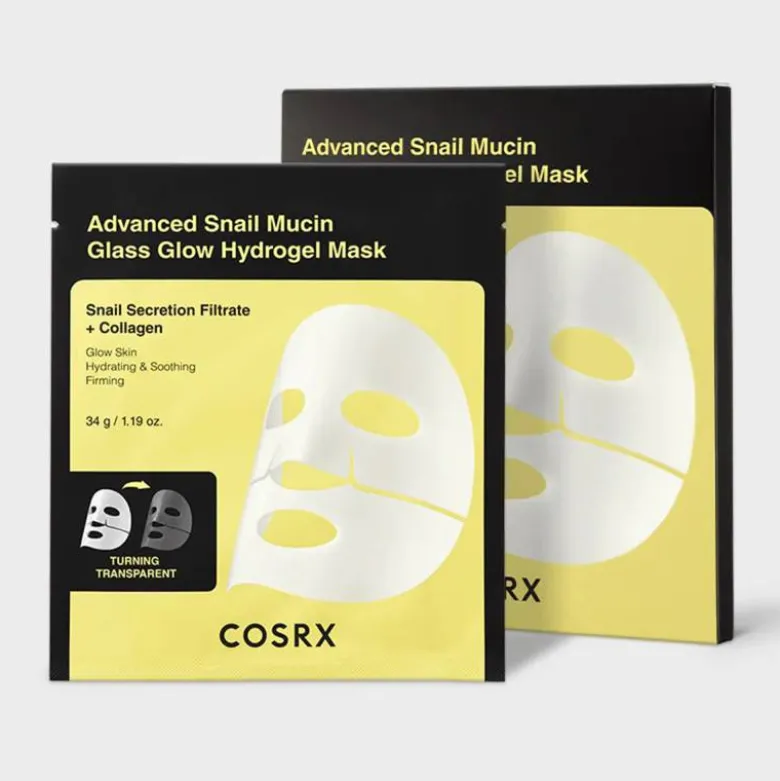 3 Masques hydrogel Advanced Snail Mucin Glass Glow – hydratation, éclat / 34g
