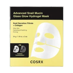 3 Masques hydrogel Advanced Snail Mucin Glass Glow – hydratation, éclat / 34g