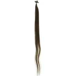 Mèches extensions naturelles Chatain clair rouge irisé x10