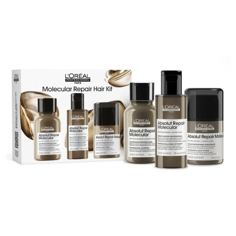 Mini kit trio découverte Absolut Repair Molecular (shampoing + sérum + masque) / 225ml