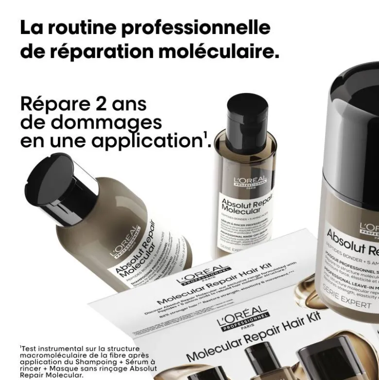 Mini kit trio découverte Absolut Repair Molecular (shampoing + sérum + masque) / 225ml