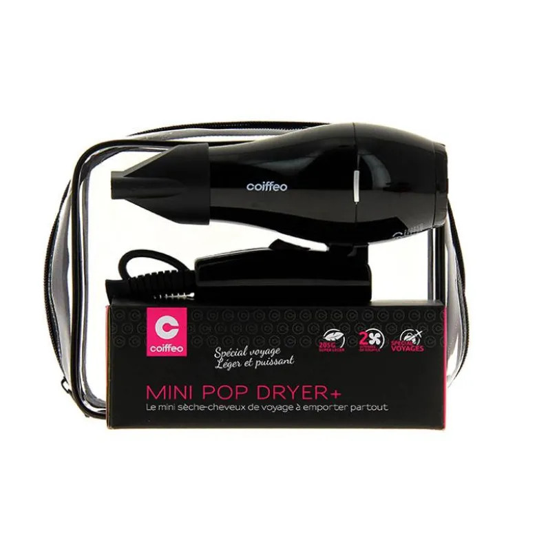 Mini sèche-cheveux de voyage Noir