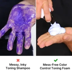 Mousse Color Control Purple – neutralise les tons jaunes, brillance, coiffage / 200ml