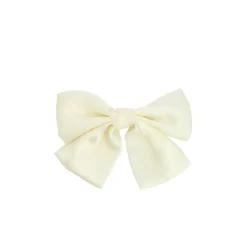 Nœud Satin Blanc Cassé sur Pince