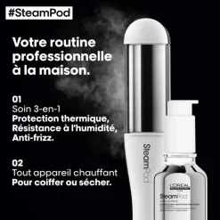 Pack SteamPod 4 lisseur vapeur & soin lissant professionnel et trousse incluse / 50ml