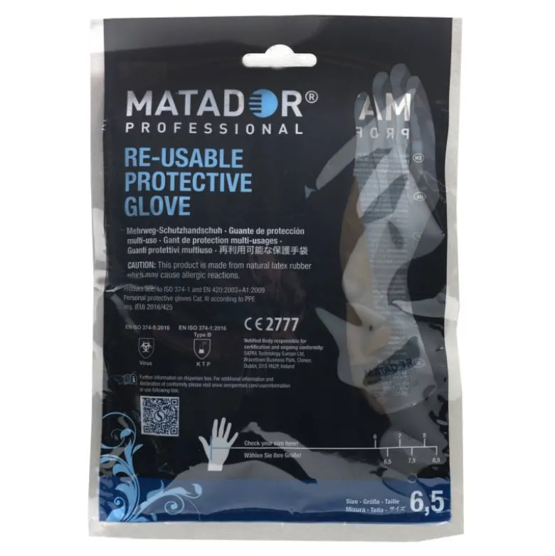 Paire de gants de protection en latex taille S - 6.5