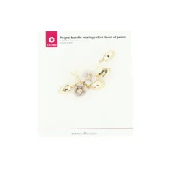 Peigne barrette à fleurs dorées