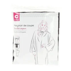 Peignoir impermeable noir toucher soyeux avec liens TU