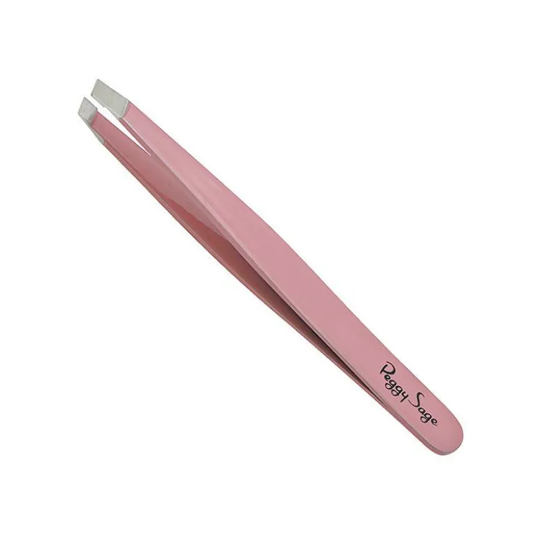 Pince à épiler rose mors biais souples