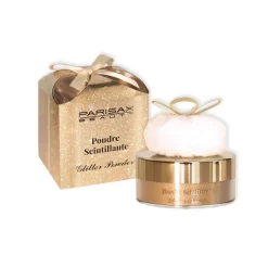 Poudre scintillante festive – éclat doré, peau lumineuse, application douce