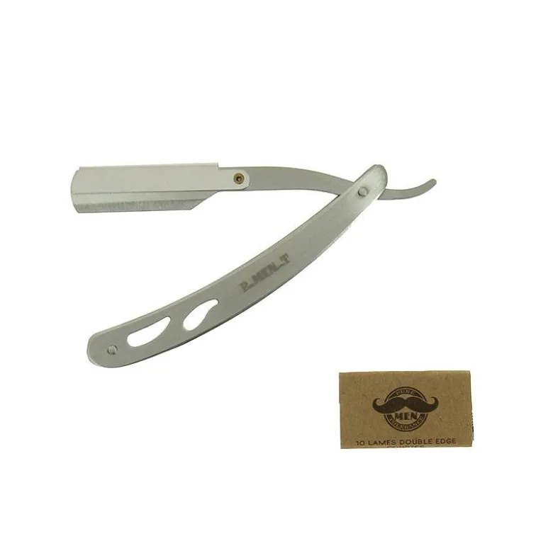 Rasoir à lame interchangeable Aluminium Silver + 10 lames double edge courtes