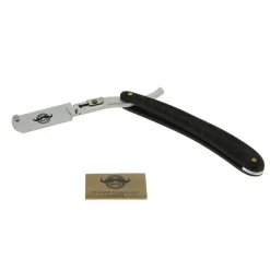 Rasoir à lame interchangeable Bois Black + 10 lames double edge courtes