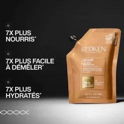 Recharge Shampoing All Soft – Hydratation et nutrition des cheveux secs / 500ml