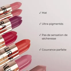 Rouge à lèvres mat AURA recharge – beige nude et douceur lissante