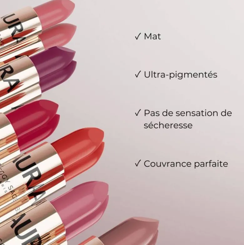 Rouge à lèvres mat AURA recharge – rouge vibrant et fini velouté