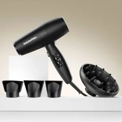 Sèche-cheveux Premium LUPIA Noir BAB7600E / 2200W - Puissance et légèreté