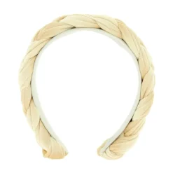 Serre-tête en velours tréssé Beige