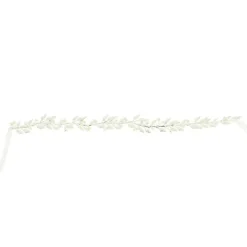 Serre-tête feuilles argentées et perles - mariage