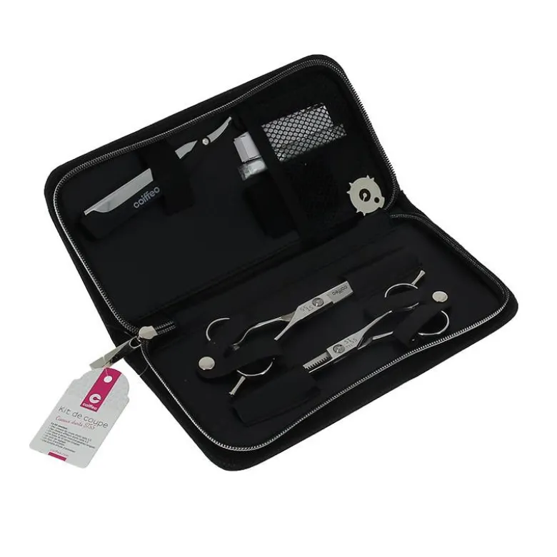 Set ciseaux droit et effileur + rasoir 5.5