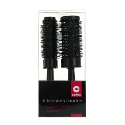 Set de 4 brosses rondes brushing Noir