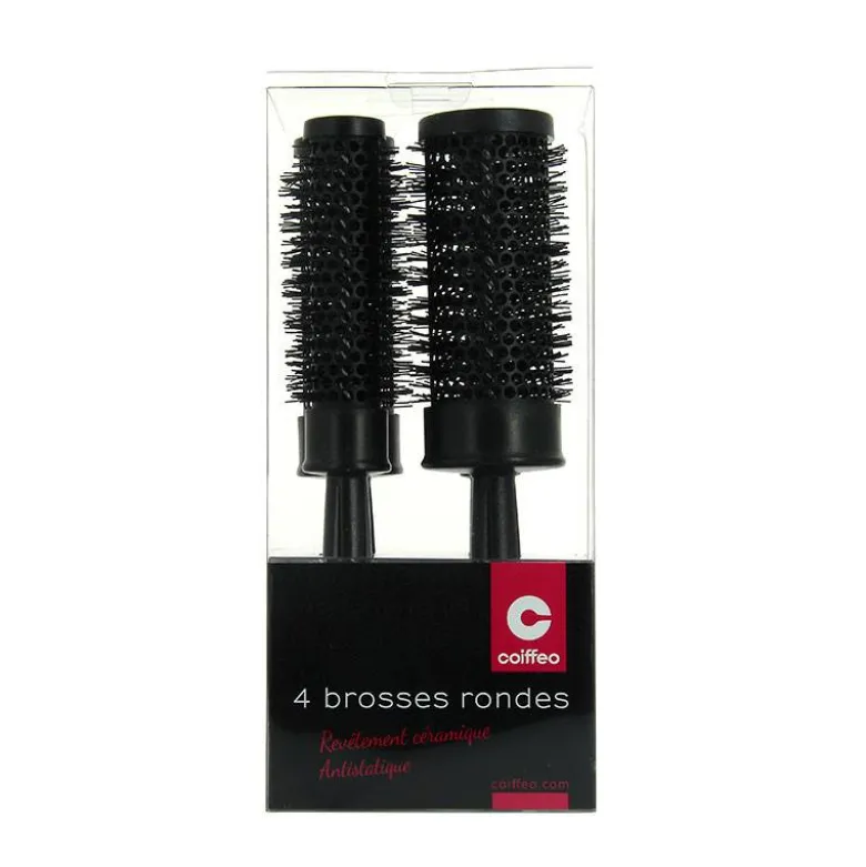 Set de 4 brosses rondes brushing Noir