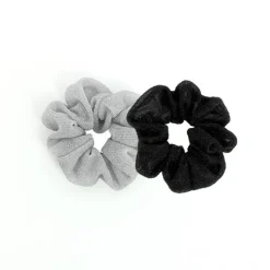 Set de 2 Chouchous Glitter Noir et Argent
