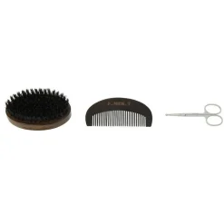 Set d'entretien barbe (ciseaux + peigne + brosse)