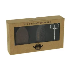 Set d'entretien barbe (ciseaux + peigne + brosse)