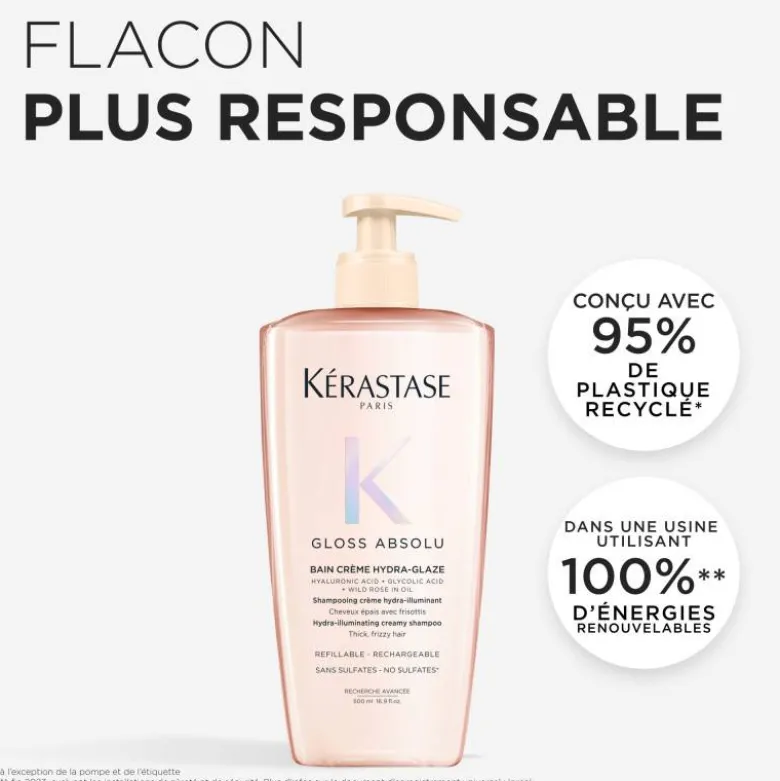 Shampoing crème Gloss Absolu – brillance, hydratation, anti-frisottis / 500ml