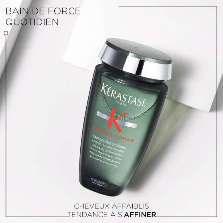 Shampoing fortifiant Genesis Homme – purifiant, anti-chute, usage quotidien / 250ml
