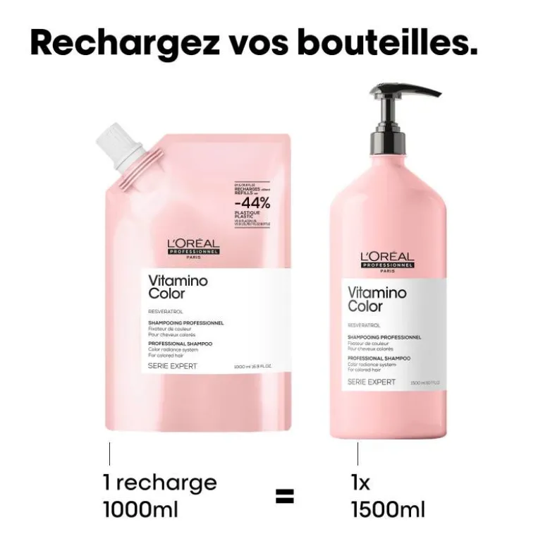 Shampooing professionnel Vitamino Color – fixation couleur et éclat / 1000ml