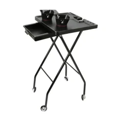 Table de service aimantée avec 2 bols magnétiques Noir