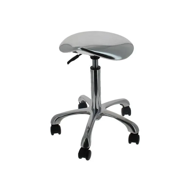 Tabouret de coiffure ergonomique Ergo Stool - Silver chrome