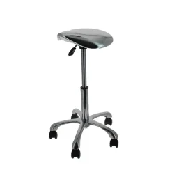 Tabouret de coiffure ergonomique Ergo Stool - Silver chrome