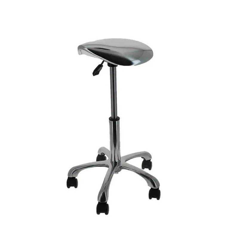 Tabouret de coiffure ergonomique Ergo Stool - Silver chrome