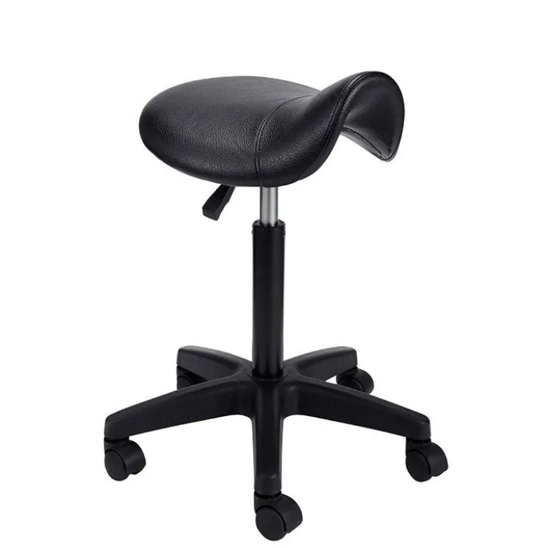 Tabouret de coupe noir Pégase avec assise selle ergonomique
