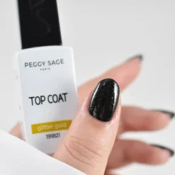 Top Coat glitter gold – protection, brillance, effet scintillant / 11ml