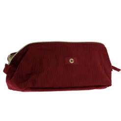 Trousse de make-up en velours côtelé Rouge