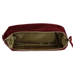 Trousse de make-up en velours côtelé Rouge