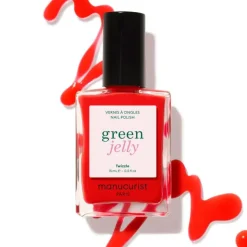 Vernis Green Jelly Twizzle – rouge vif translucide, effet sirop modulable