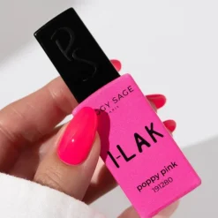 Vernis semi-permanent I-LAK – couleur Poppy Pink, tenue longue durée / 11ml