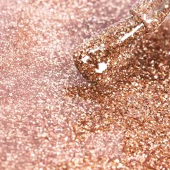 Vernis semi-permanent I-LAK Sequins – paillettes dorées, effet festif / 5ml