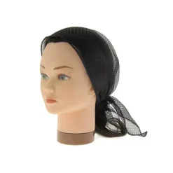 Voilette mise en plis noir maille large